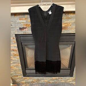 VENUS Black Fringe Cocktail Dress